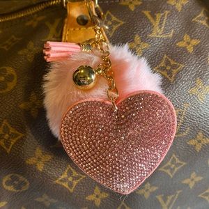 Bag / Purse Heart Pompom Charm #176